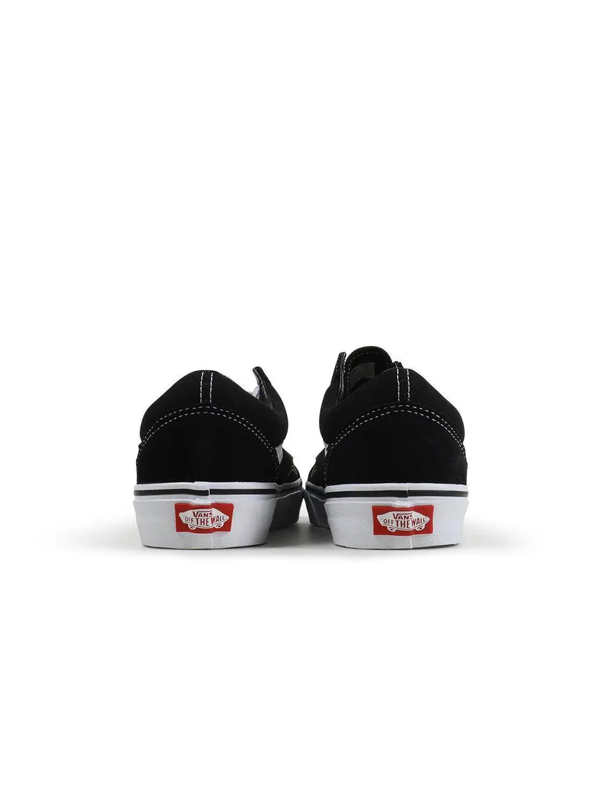 Men’s Vans Old Skool sneakers in black and white with signature side stripe.