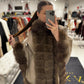 Luxury Double-Face Wool Poncho with Genuine Polar Fox