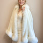 Super Warm Ivory White Faux Fur Cape (SJuliet Wht01)