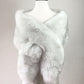 Light Gray / Silver Faux Fur Shawl (Lilian SGry01)