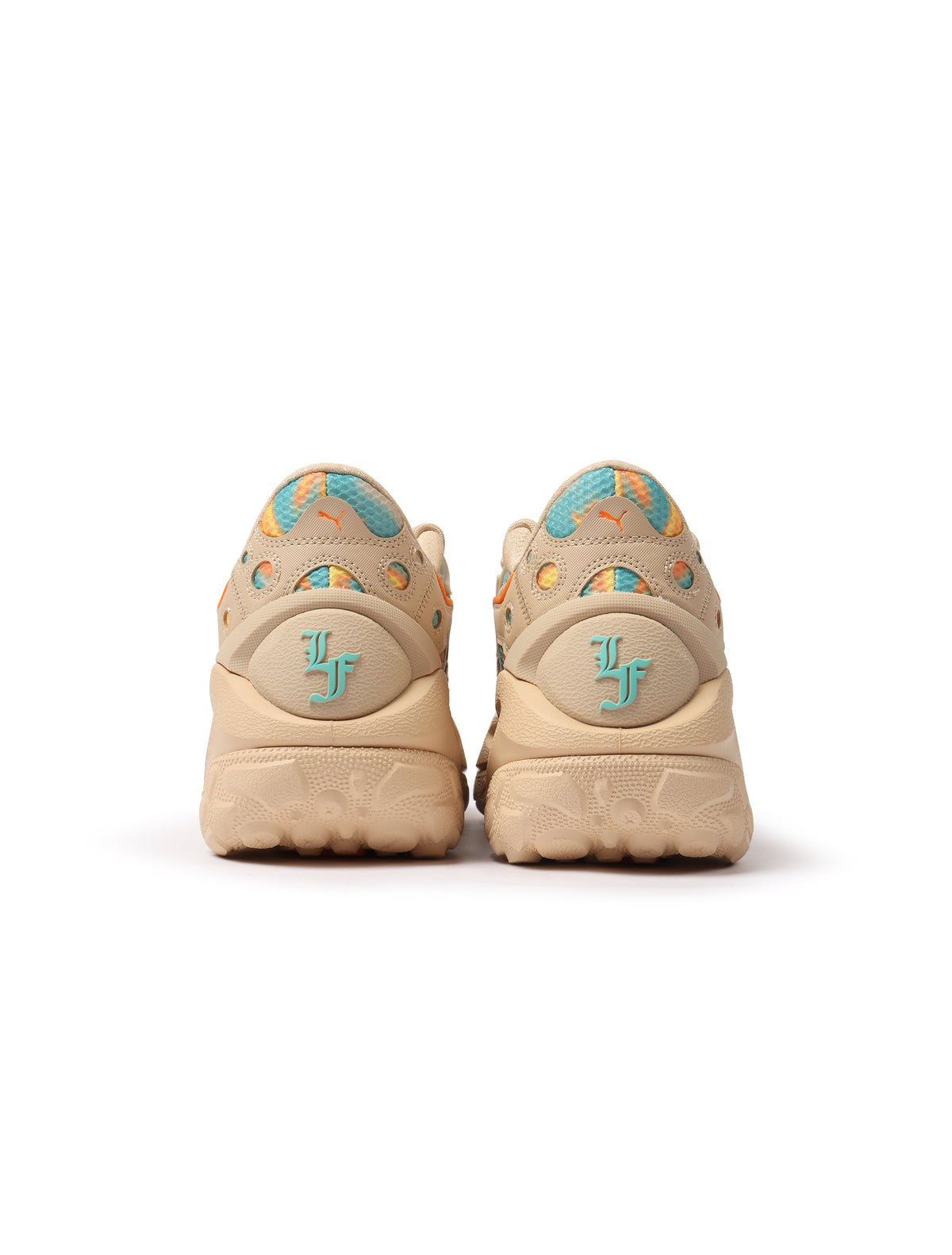 Men's Puma LaFrance RNR “Flare” sneakers in light sand with orange accents