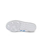 Gradeschool Adidas Samba XLG sneakers in white and royal blue, featuring classic design and durable leather upper.