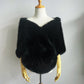Black Faux Fur Shawl (Butterfly Blk07)
