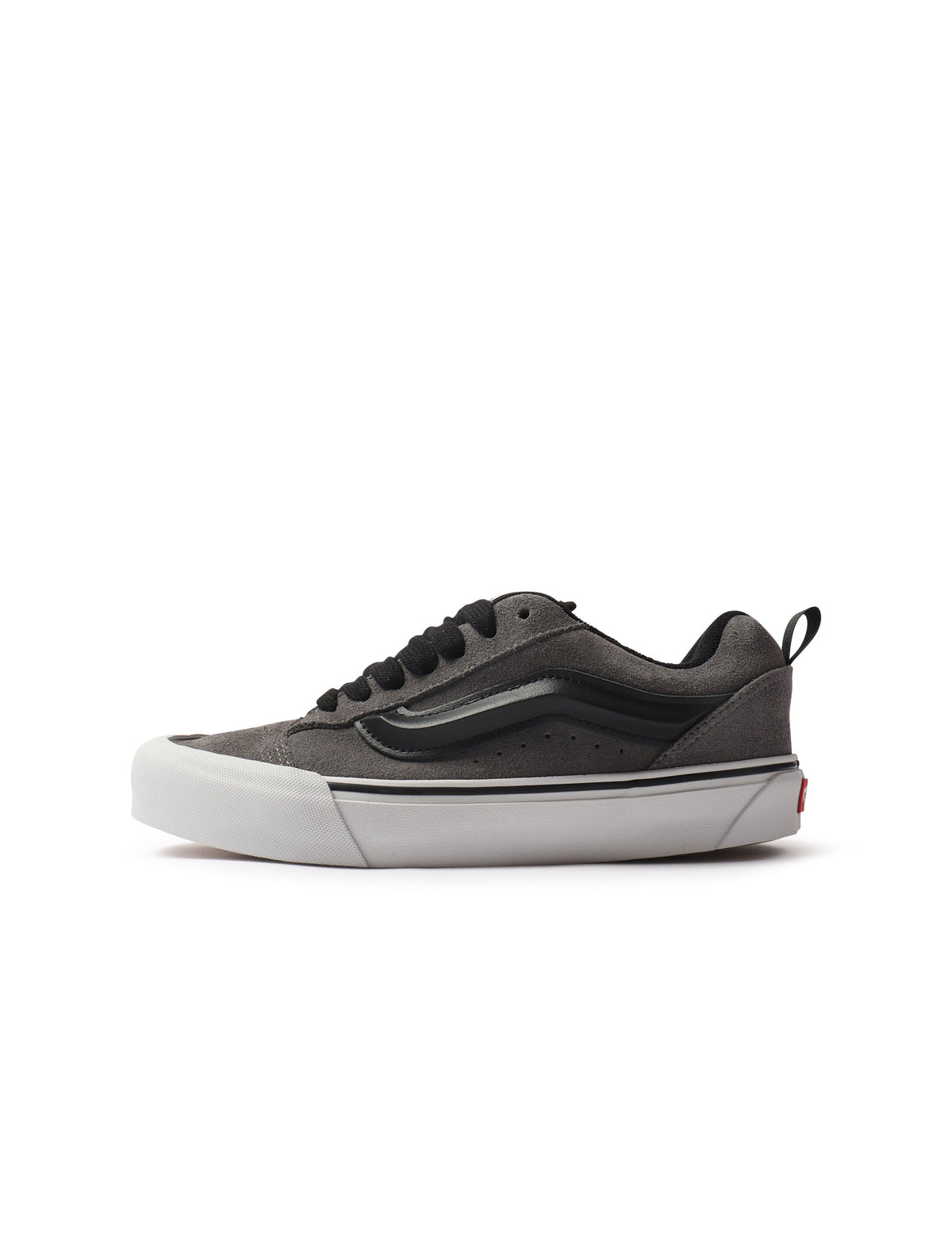 Vans men's Knu School suede shoes in pewter gray, side view