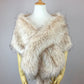 Blush with Black Tips Faux Fur Shawl (Lilian Blu02)