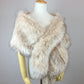 Blush with Black Tips Faux Fur Shawl (Lilian Blu02)