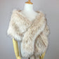 Blush with Black Tips Faux Fur Shawl (Lilian Blu02)