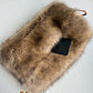 Brown Faux Fur Muff with phone pocket and handle