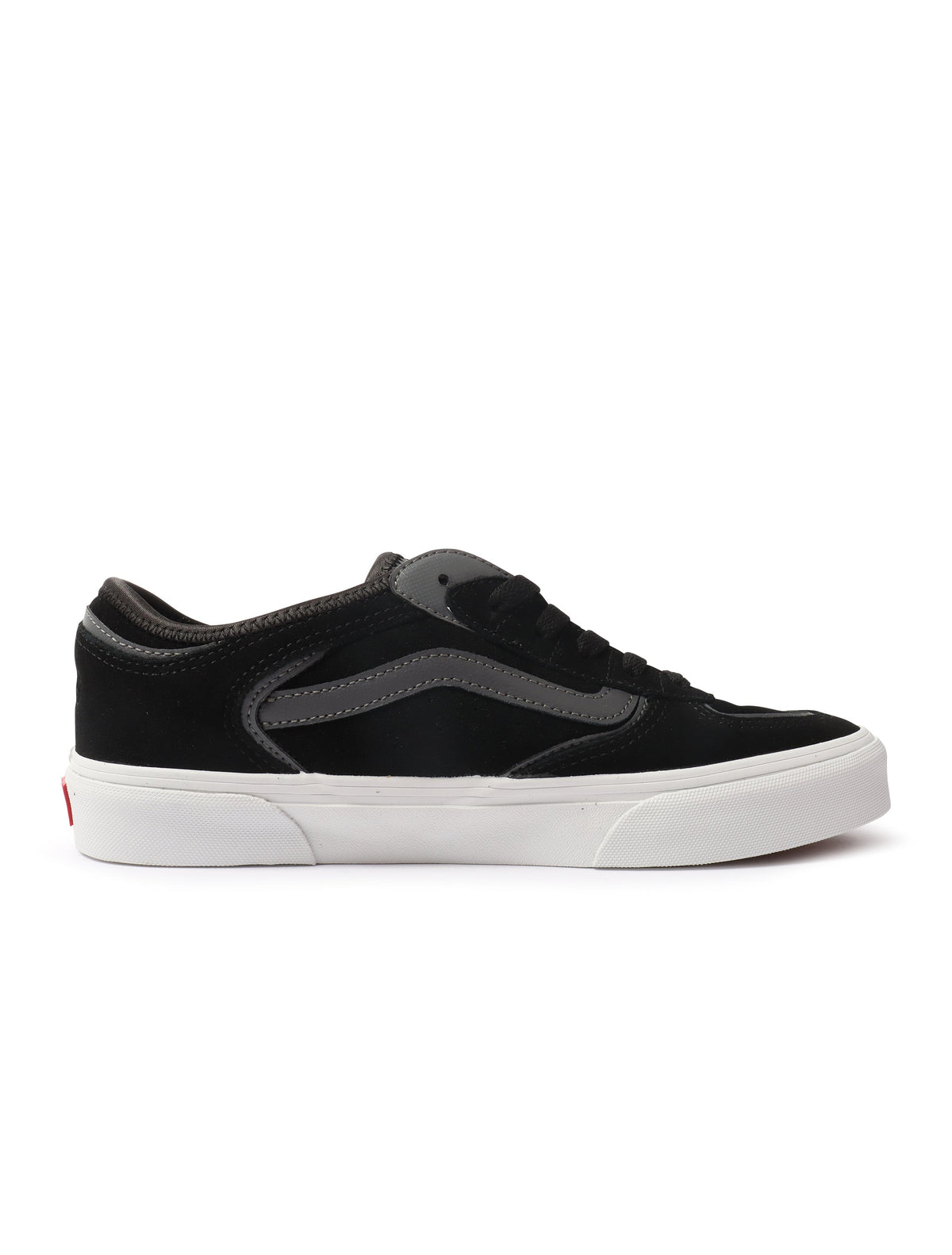 Men's Vans Rowley Classic footwear in black and grey with low-top skate shoe design