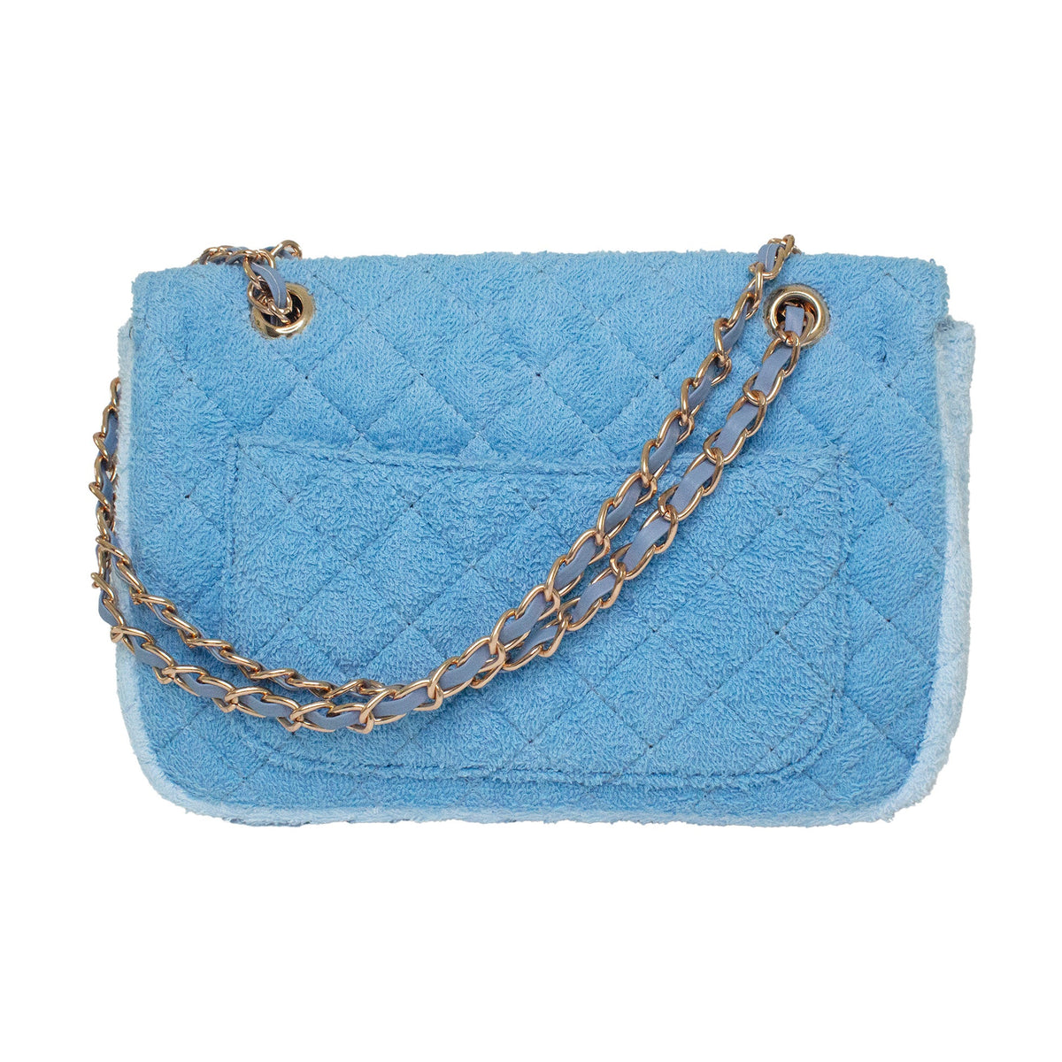 BEACH HAUS Small Shoreline Flap in two-tone blue, compact flap bag with a coastal-inspired design