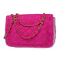BEACH HAUS Small Shoreline Flap in two-tone pink, compact flap bag shown front view