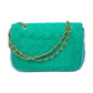 BEACH HAUS Small Shoreline Flap in two-tone green, compact rectangular bag with flap closure