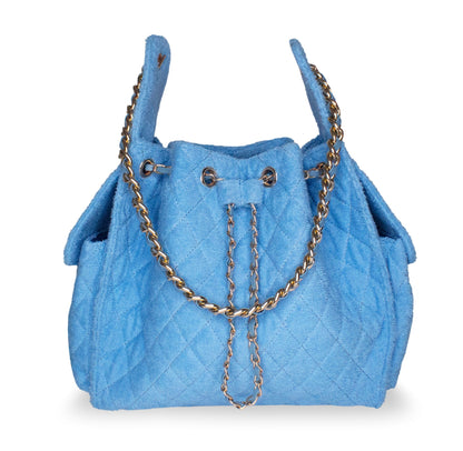 BEACH HAUS Bayshore Bucket Medium in sky blue, structured bucket bag with rounded handles