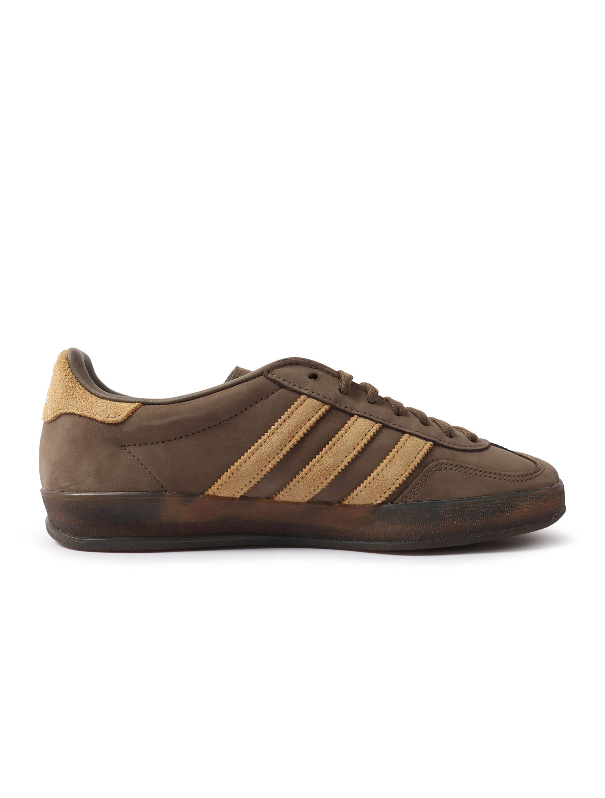 Adidas men's Gazelle Indoor sneakers in cargo brown with classic low-top design