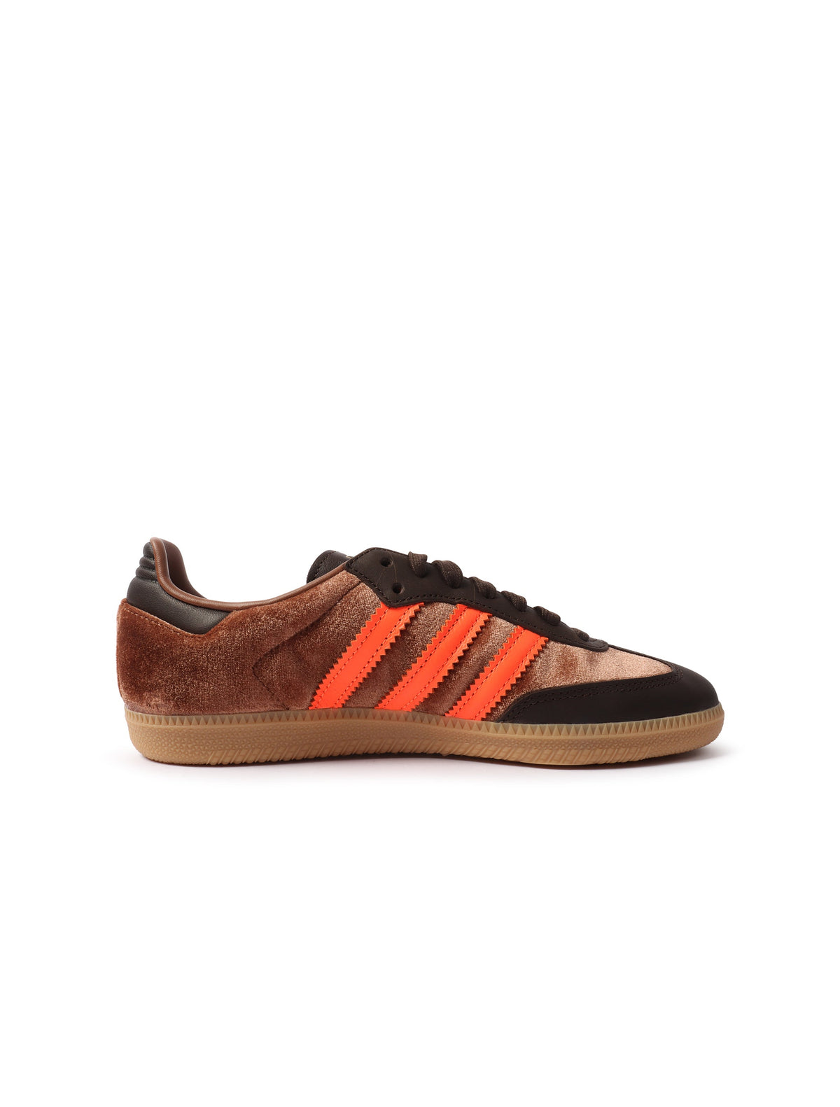 Adidas Women's Samba OG brown sneakers in a classic low-top design, side view