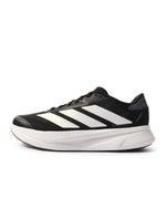 Black and white Adidas men's Duramo SL2 wide running shoes, stylish athletic footwear for men.
