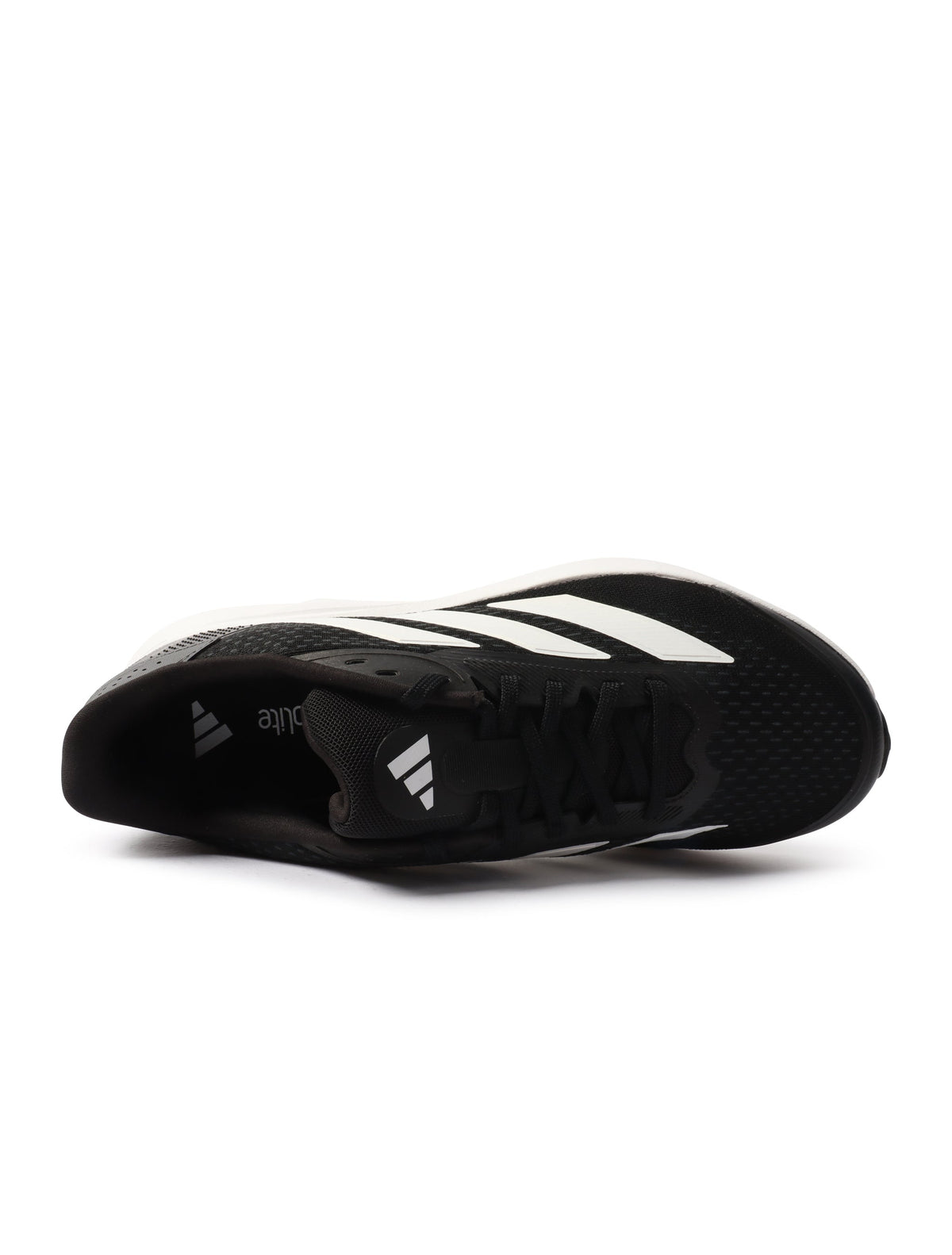 Black and white Adidas men's Duramo SL2 wide shoes, athletic footwear, shown on a clean background.