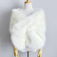 Light Ivory Faux Fur Shawl (Lilian Ivy03)