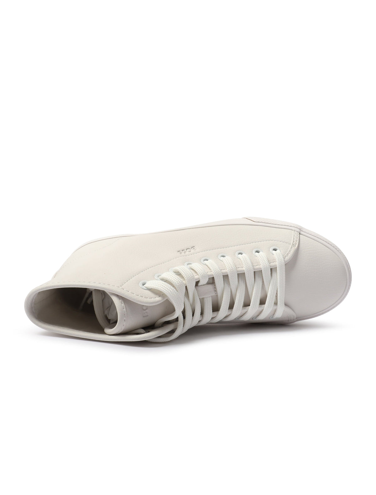 White Hugo Boss Aiden Hito men's shoes with sleek design, showcased on a plain background, perfect for stylish casual wear.