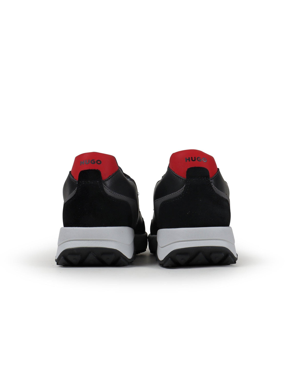 Black Hugo Boss Kane men's footwear shoes with sleek leather design and lace-up front.