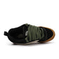 Vans Men's Knu School sneakers in black and green with white soles, showcasing the casual footwear design.