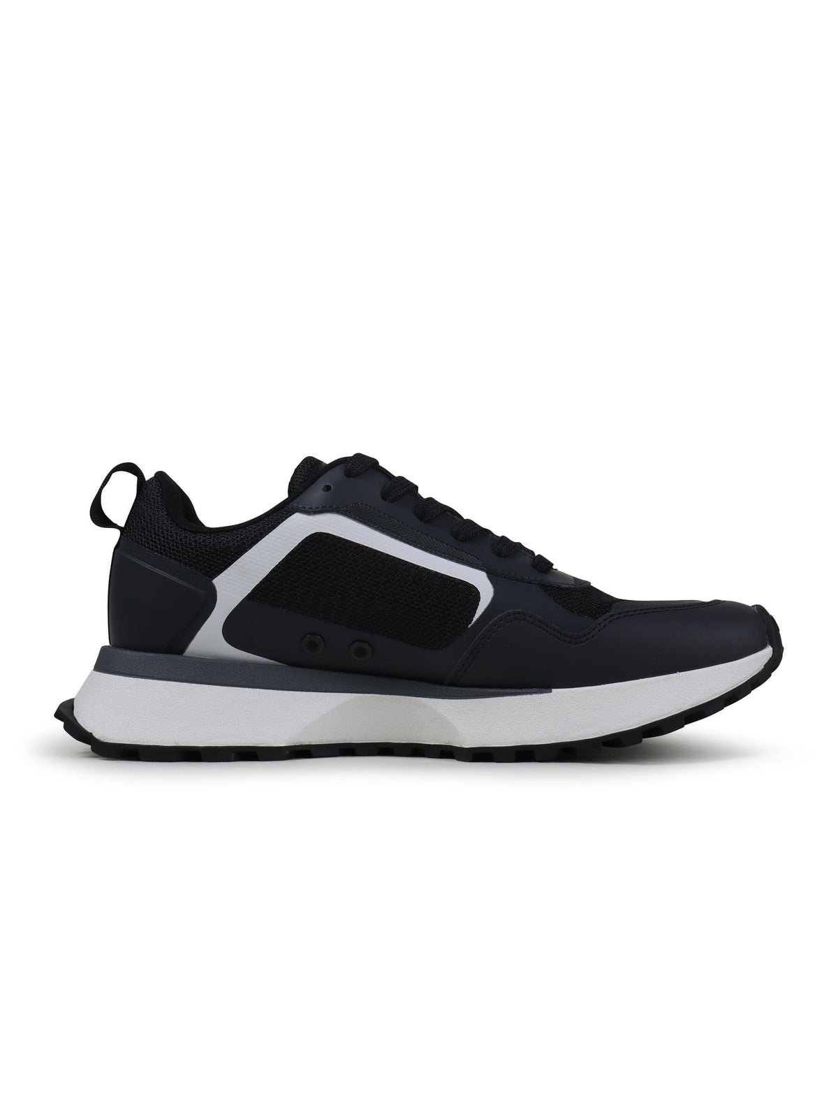 Men's navy Hugo Boss Jonah Runn Shoes with white soles, casual footwear style, displayed on a plain background.