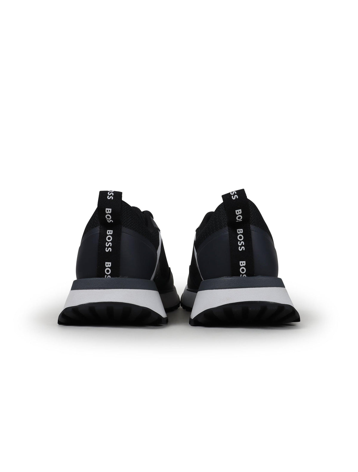 Navy Hugo Boss Jonah Runn men's shoes with white soles, displayed on a plain background.