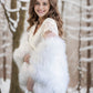 Pure White Bridal Faux Fur Shawl (Butterfly PWht02)