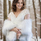 Pure White Bridal Faux Fur Shawl (Butterfly PWht02)