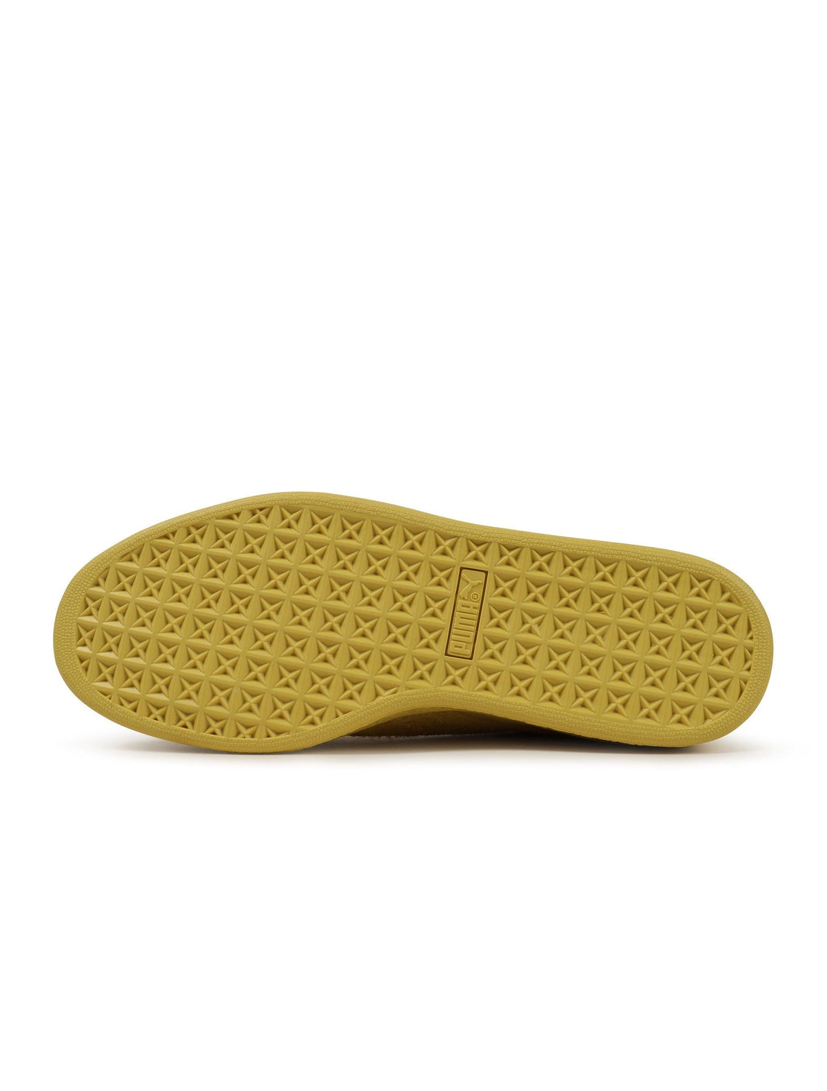 Yellow Puma Suede Love Marathon sneaker for men, featuring suede material and stylish design.