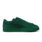 Green Puma Suede Love Marathon sneaker for men, stylish athletic footwear with suede finish and casual design.
