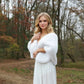 Light Ivory Bridal Faux Fur Shawl (Butterfly Ivy05)