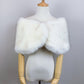 Ivory with Black Tips Faux Fur Wrap (Serena Wht03)
