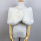 Ivory with Black Tips Faux Fur Wrap (Serena Wht03)