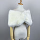 Ivory with Black Tips Faux Fur Wrap (Serena Wht03)