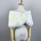 Ivory with Black Tips Faux Fur Wrap (Serena Wht03)