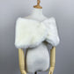 Ivory with Black Tips Faux Fur Wrap (Serena Wht03)