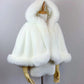 Ivory White Faux Fur Cape (Juliet Wht01)
