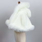 Ivory / White Faux Fur Flower Girl Cape Shawl Stole Coat (Amy Wht01)
