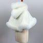 Ivory / White Faux Fur Flower Girl Cape Shawl Stole Coat (Amy Wht01)