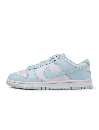 Nike men's Dunk Low Retro sneakers in Glacier Blue denim-style finish, side view