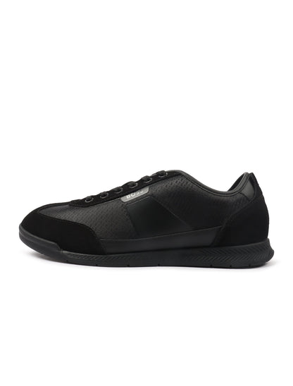 Denim Exchange Hugo Boss Nitan Low men's black footwear, side view