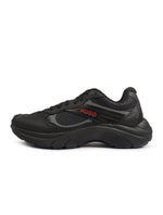 Denim Exchange Hugo Boss men's black leather mesh trainers
