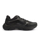 Denim Exchange men's black leather mesh trainers, side view sneaker design