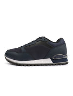 Dark blue Hugo Boss men's Parkour Runn shoes with sleek design, suitable for casual and athletic wear.