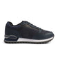 Dark blue Hugo Boss men's Parkour Runn shoes with sleek design and athletic style, ideal for running and casual wear.