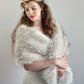 Blush with Black Tips Faux Fur Shawl (Lilian Blu02)