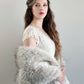 Blush with Black Tips Faux Fur Shawl (Lilian Blu02)
