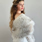 Blush with Black Tips Faux Fur Shawl (Lilian Blu02)