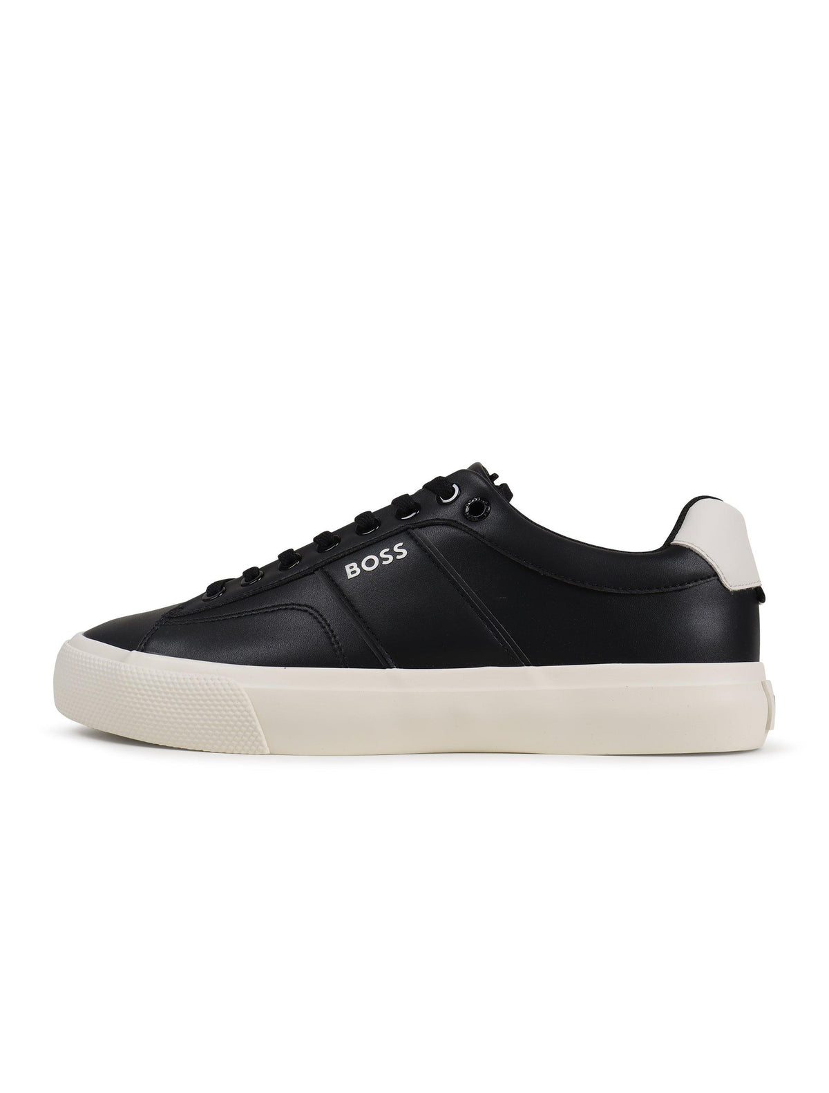 Black Hugo Boss Aiden Tenn men's shoes featuring sleek design and premium craftsmanship, ideal for stylish casual wear.